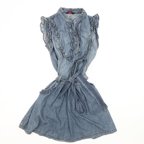 Miss Selfridge Women Blue Shirt Dress Size 10