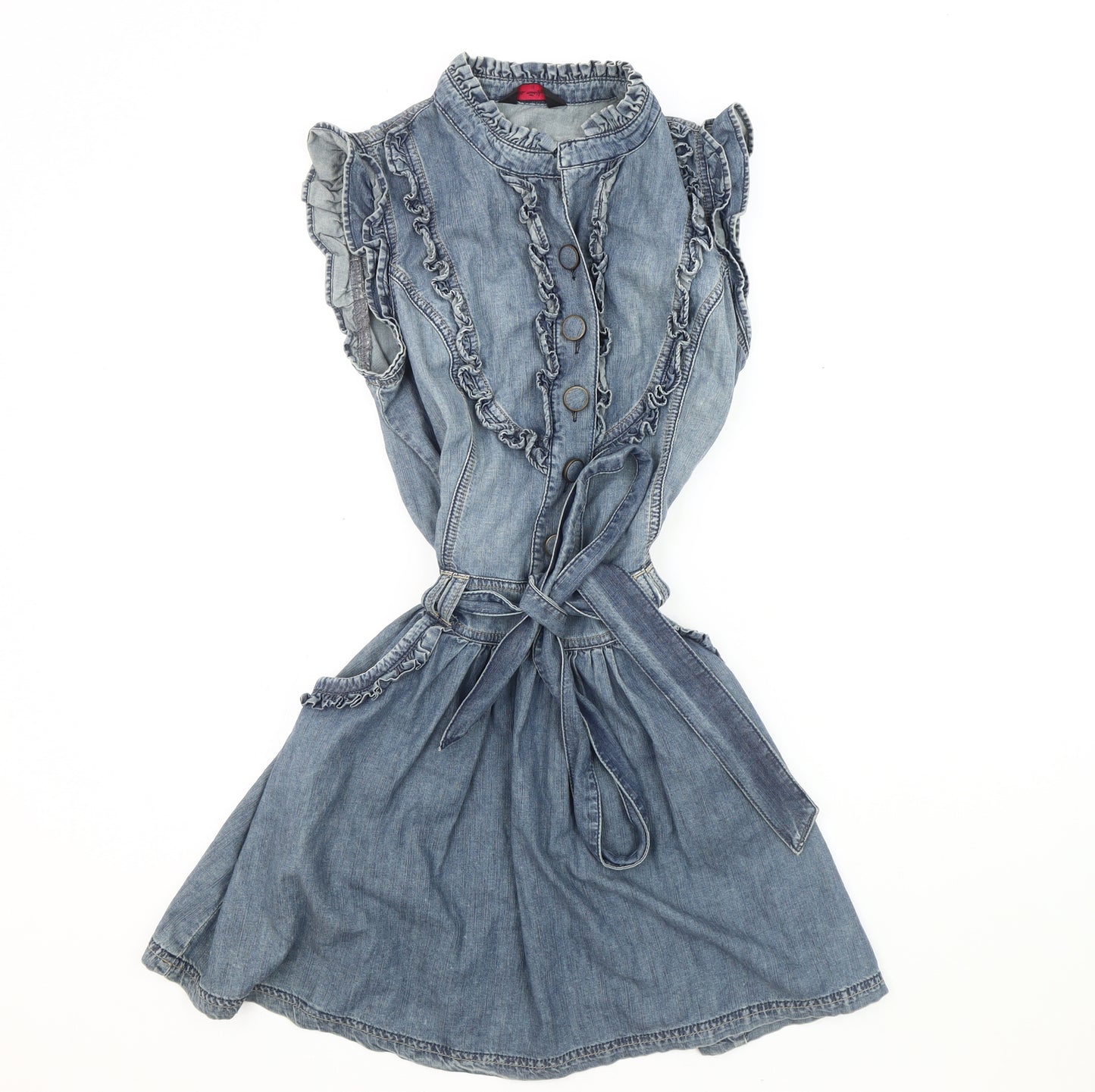 Miss Selfridge Women Blue Shirt Dress Size 10