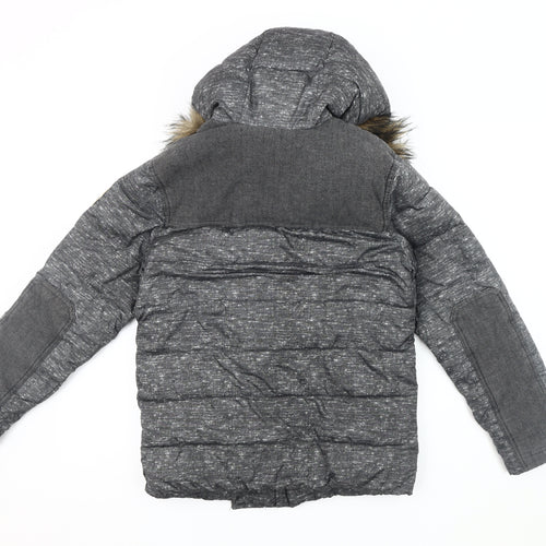 Abercrombie Boys Grey Puffer Jacket 11-12 Years Winter Hooded