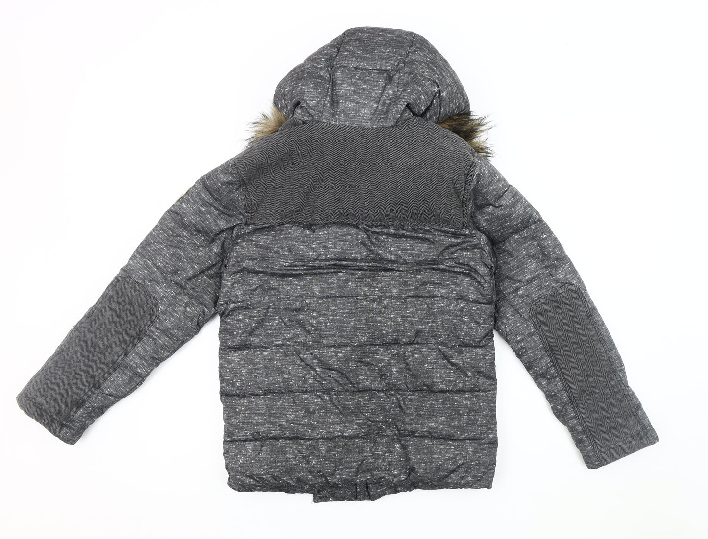 Abercrombie Boys Grey Puffer Jacket 11-12 Years Winter Hooded