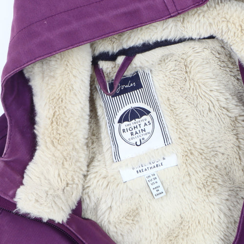 Joules Women's Purple Rain Coat Size 10