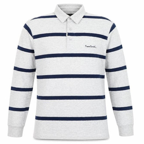Pierre Cardin Men's Grey Striped Long Sleeve Shirt L