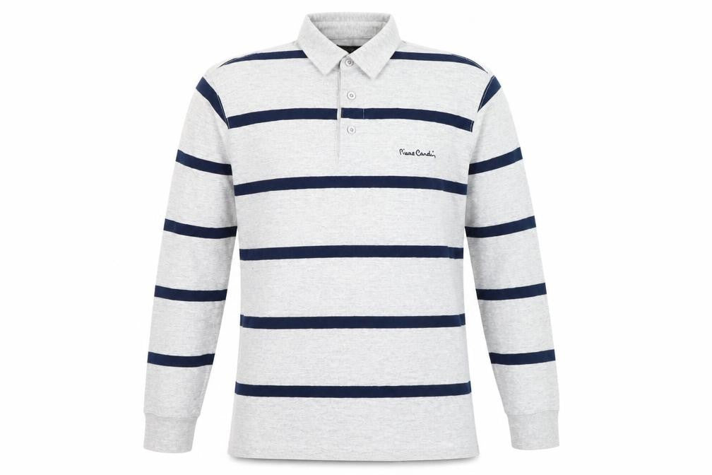 Pierre Cardin Men's Grey Striped Long Sleeve Shirt L
