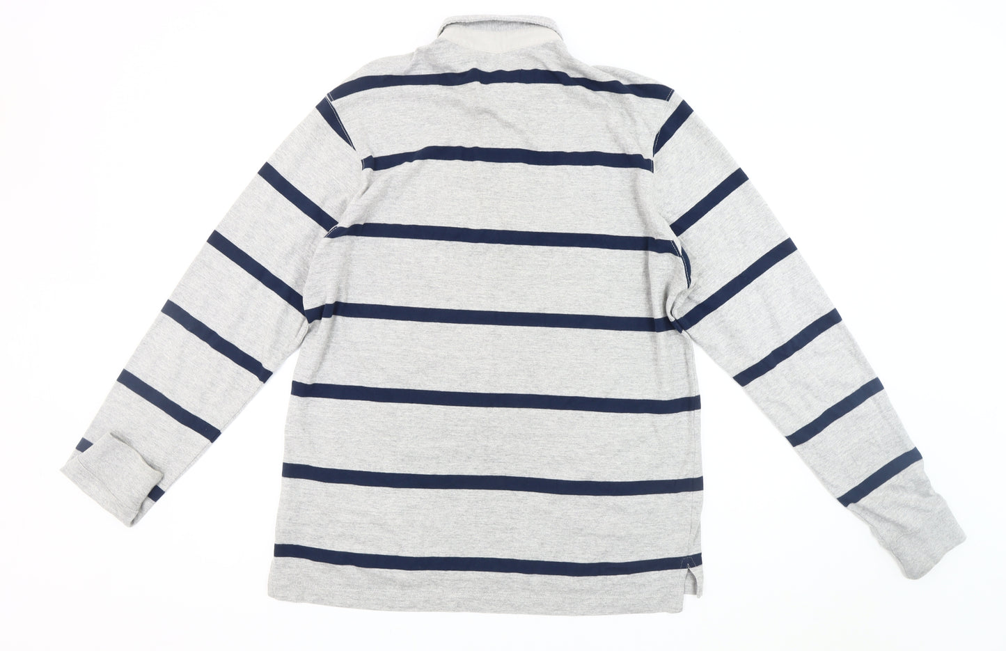Pierre Cardin Men's Grey Striped Long Sleeve Shirt L