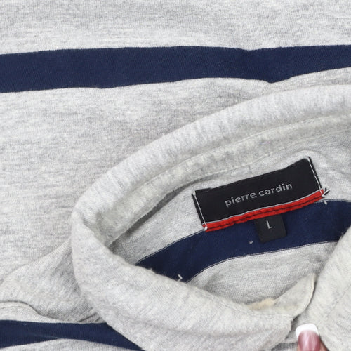 Pierre Cardin Men's Grey Striped Long Sleeve Shirt L
