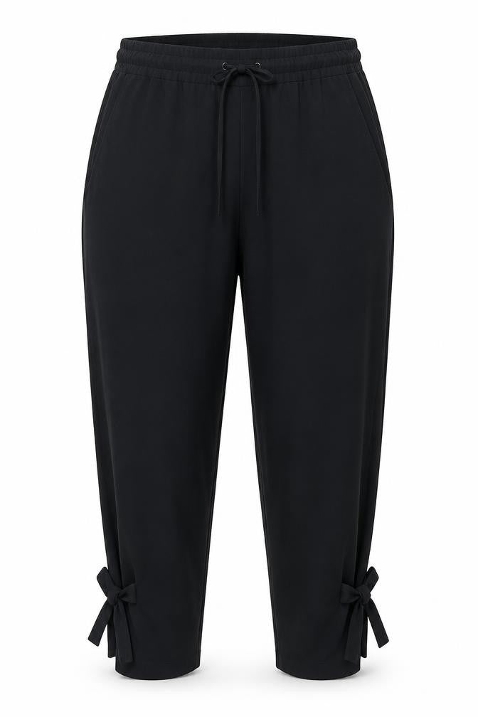 Front view of Vero Moda Women’s Black Casual Drawstring Trousers L