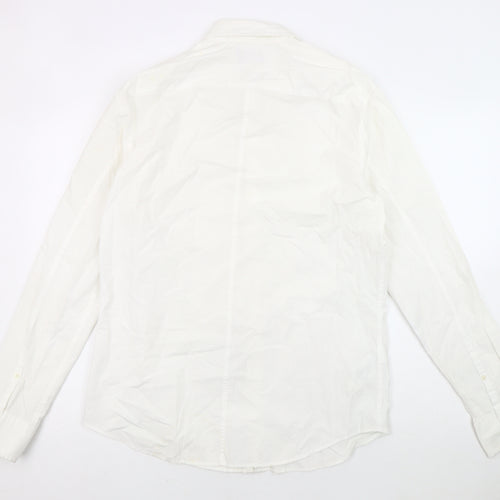 Penguin Men's White Slim Fit Button-Up Shirt L