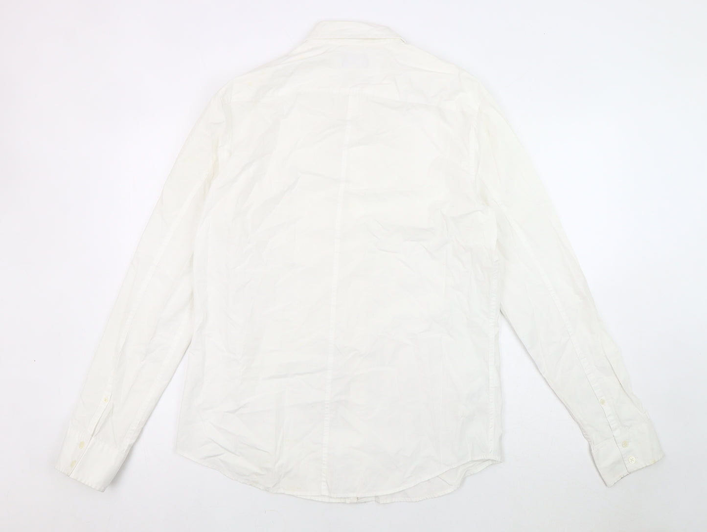 Penguin Men's White Slim Fit Button-Up Shirt L