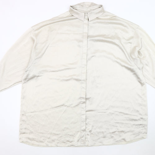 ASOS DESIGN Women's Ivory Button-Up Shirt, Size 16