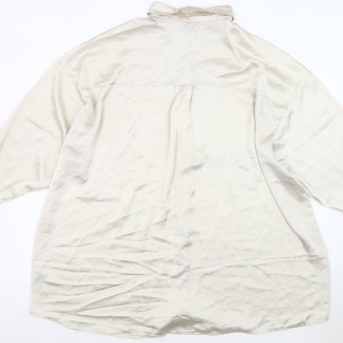 ASOS DESIGN Women's Ivory Button-Up Shirt, Size 16
