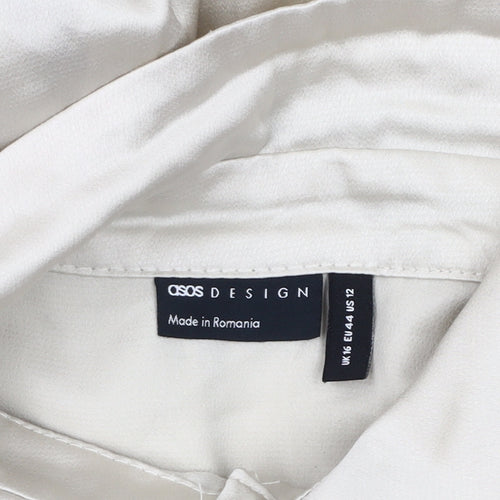 ASOS DESIGN Women's Ivory Button-Up Shirt, Size 16