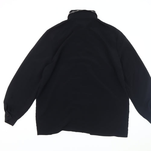 Canda Women's Black Embroidered Blouse Size 14