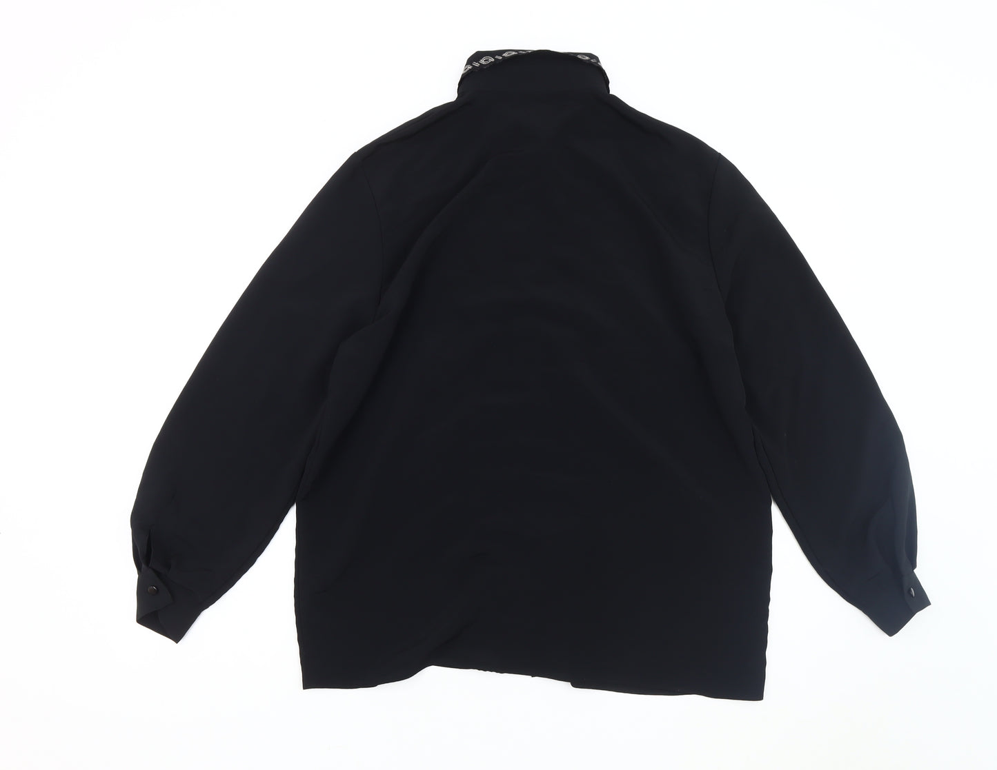 Canda Women's Black Embroidered Blouse Size 14