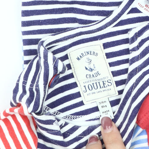 Joules Unisex Baby Multicoloured Striped Babygrow 3-6 Months