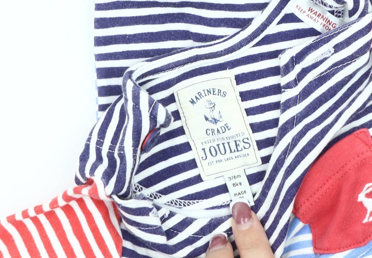 Joules Unisex Baby Multicoloured Striped Babygrow 3-6 Months