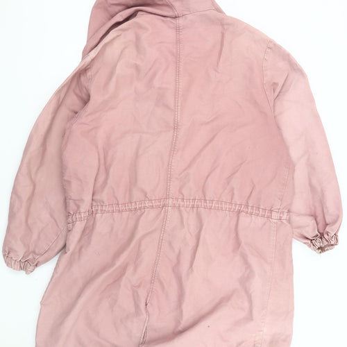 Monki Women's Pink XS Parka Jacket with Hood