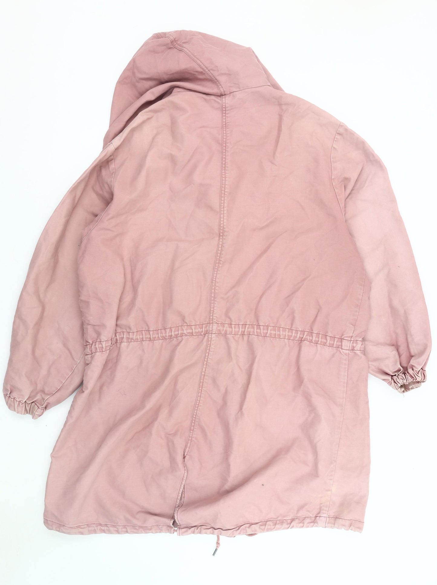 Monki Women's Pink XS Parka Jacket with Hood