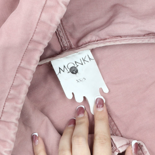 Monki Women's Pink XS Parka Jacket with Hood