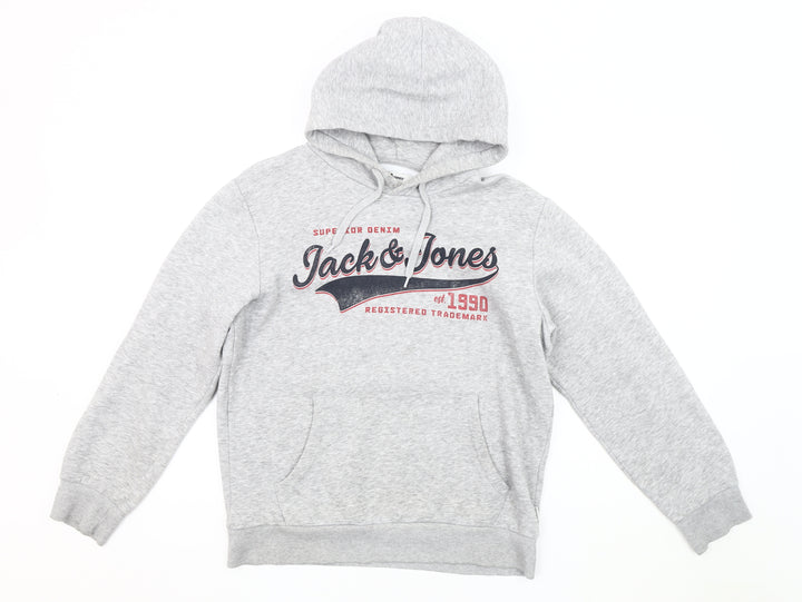 Jack & Jones Men's Grey Pullover Hoodie Size S