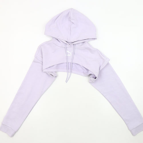 Puma Women's Purple Crop Hoodie XL