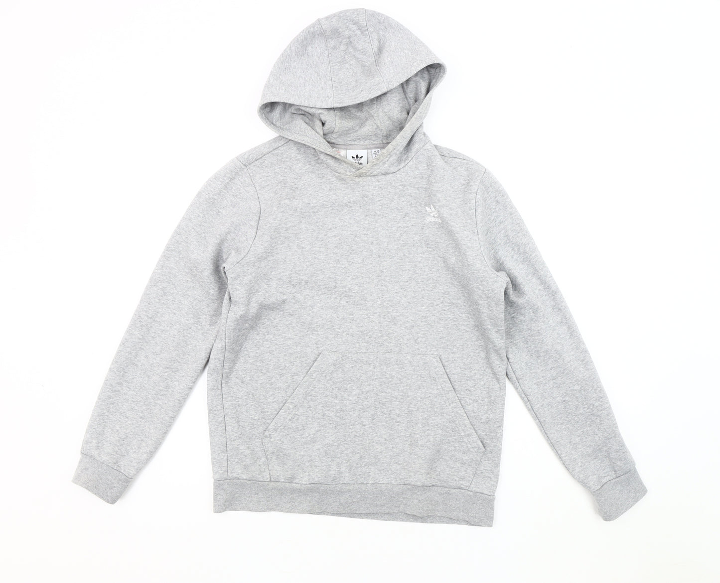 Adidas Boys Grey Pullover Hoodie Size 14 Regular Fit