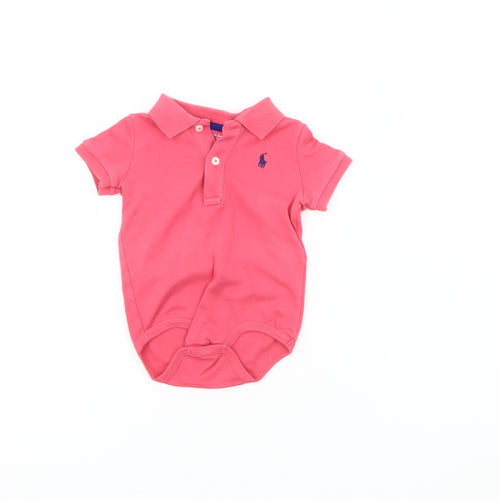 Ralph Lauren Pink Unisex Babygrow 9-12 Months