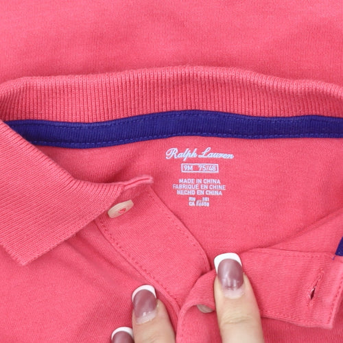 Ralph Lauren Pink Unisex Babygrow 9-12 Months