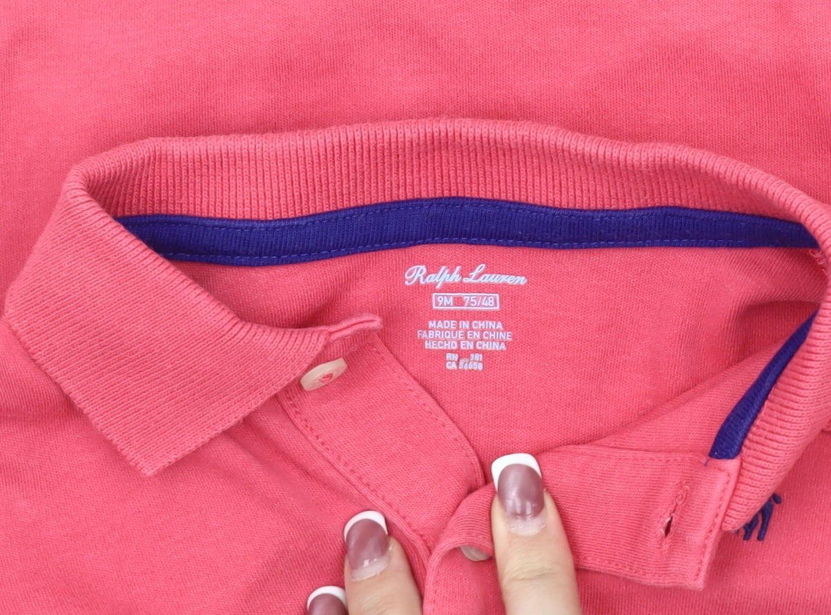 Ralph Lauren Pink Unisex Babygrow 9-12 Months