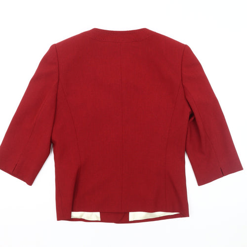 Jacques Vert Women's Red Blazer, Size 10, 3/4 Sleeve, Short