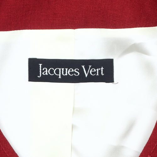 Jacques Vert Women's Red Blazer, Size 10, 3/4 Sleeve, Short