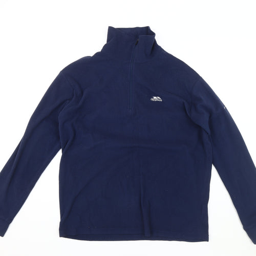 Trespass Men's Blue S Fleece Sweatshirt, Long Sleeve, 1/4 Zip