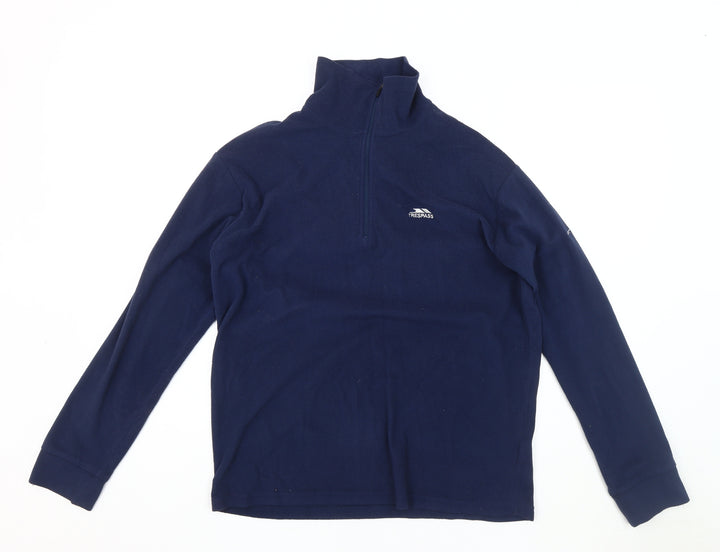 Trespass Men's Blue S Fleece Sweatshirt, Long Sleeve, 1/4 Zip
