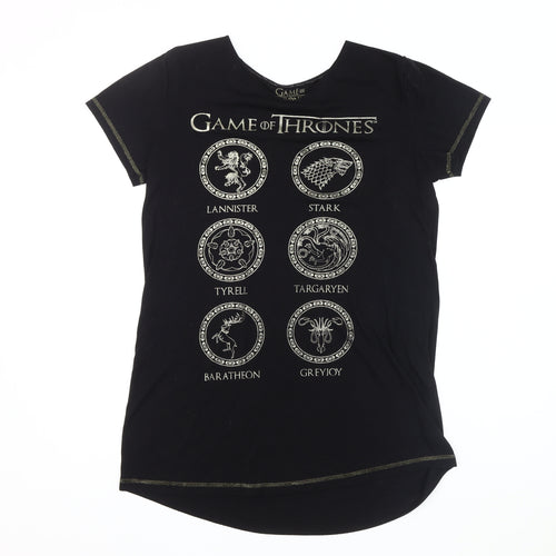 Game of Thrones Women's Black T-Shirt, Size M