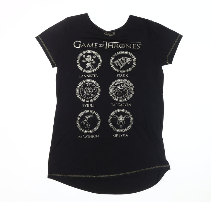 Game of Thrones Women's Black T-Shirt, Size M