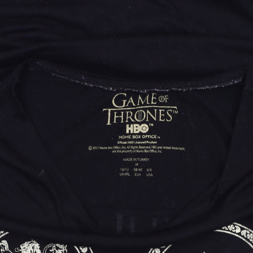 Game of Thrones Women's Black T-Shirt, Size M