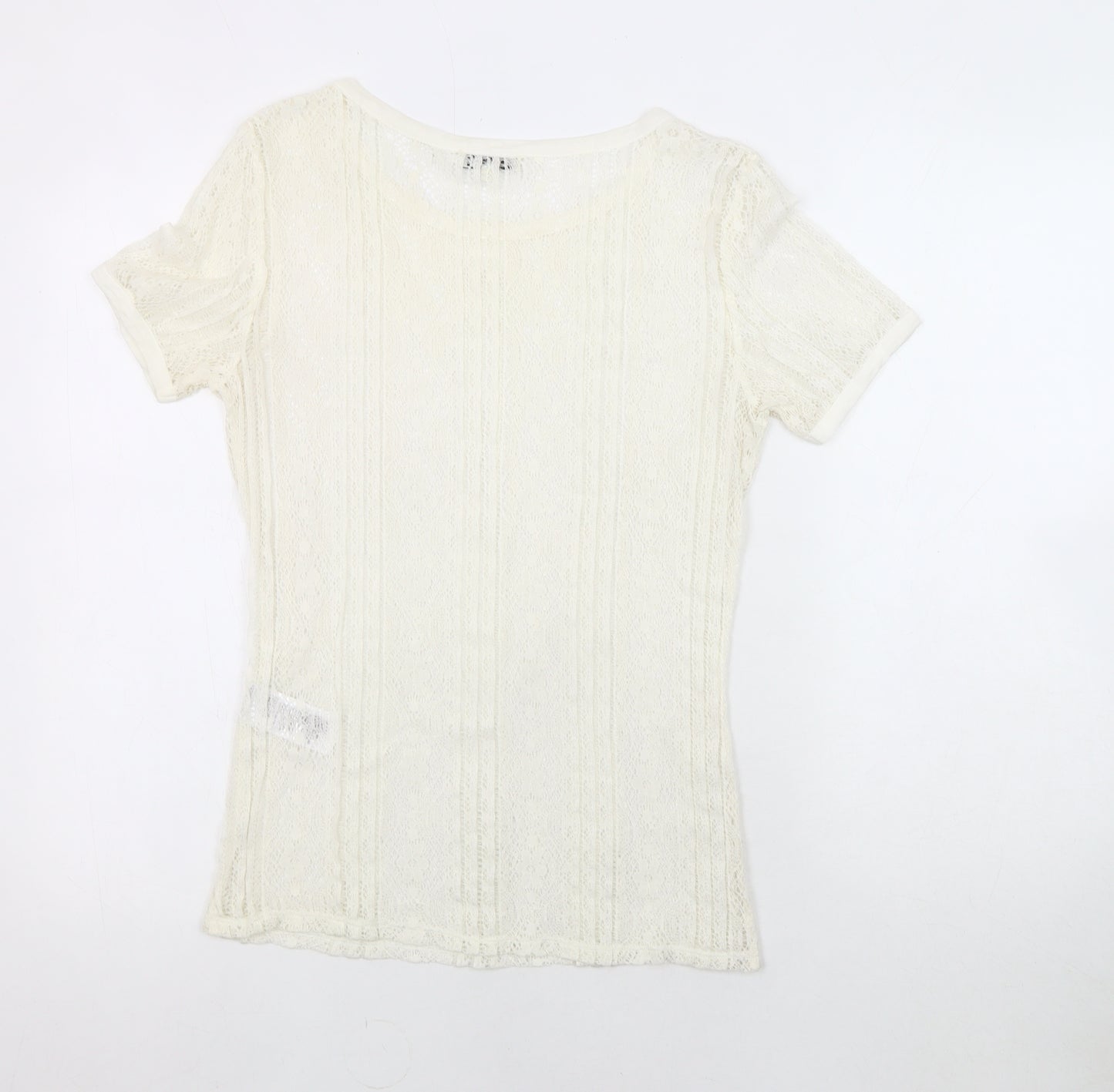 Reiss Women's Ivory Lace T-Shirt S