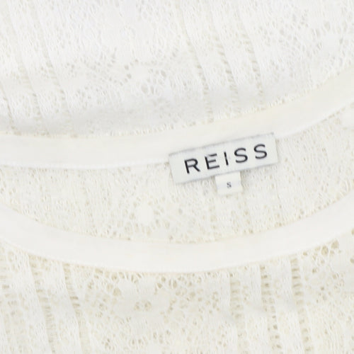 Reiss Women's Ivory Lace T-Shirt S