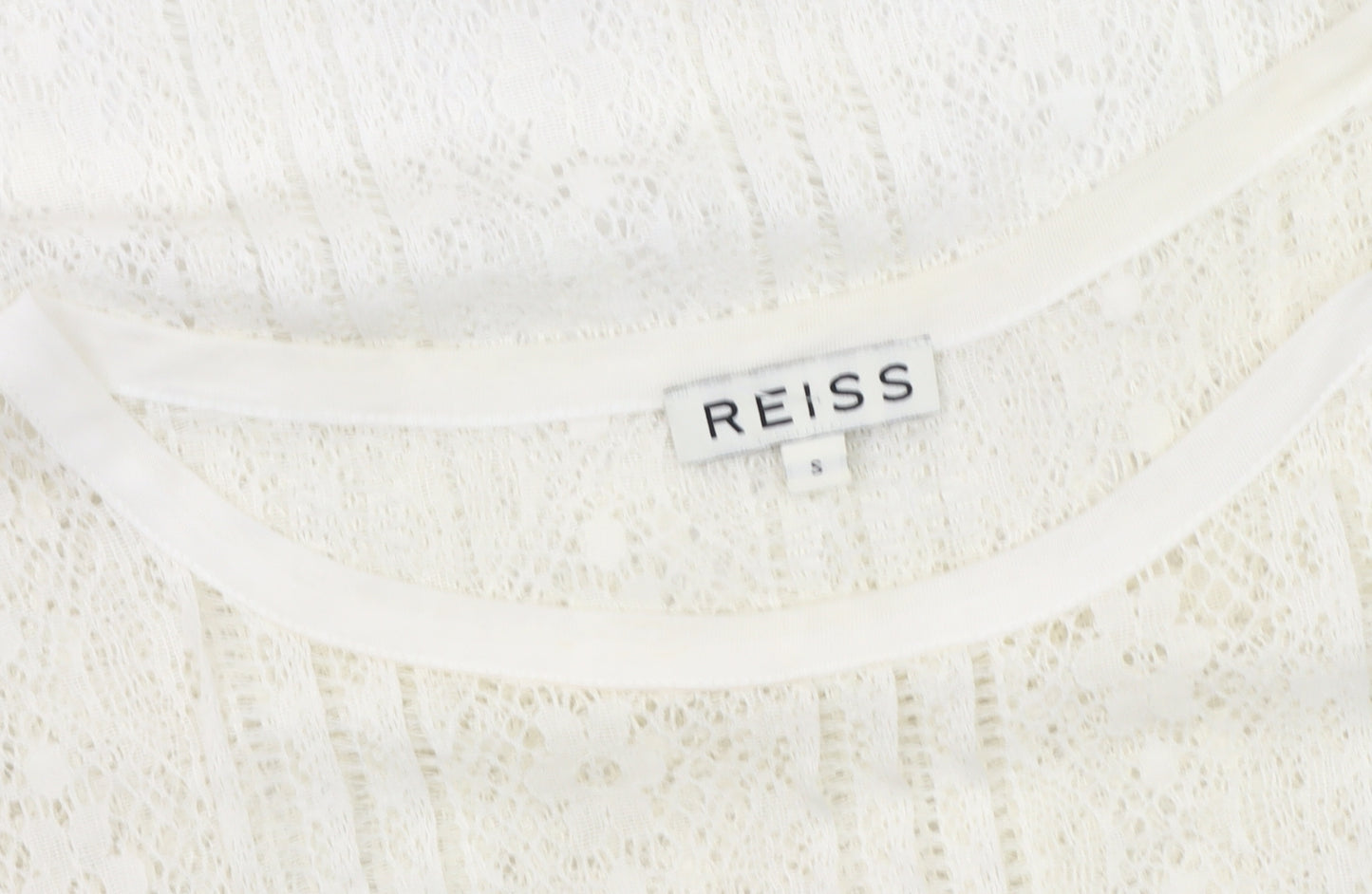 Reiss Women's Ivory Lace T-Shirt S