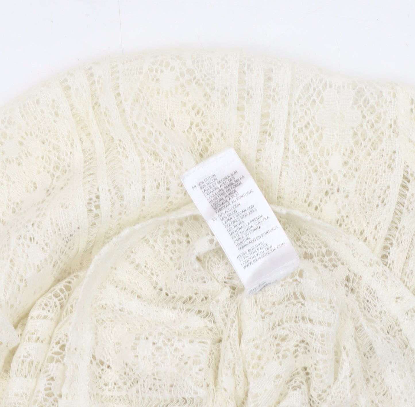 Reiss Women's Ivory Lace T-Shirt S