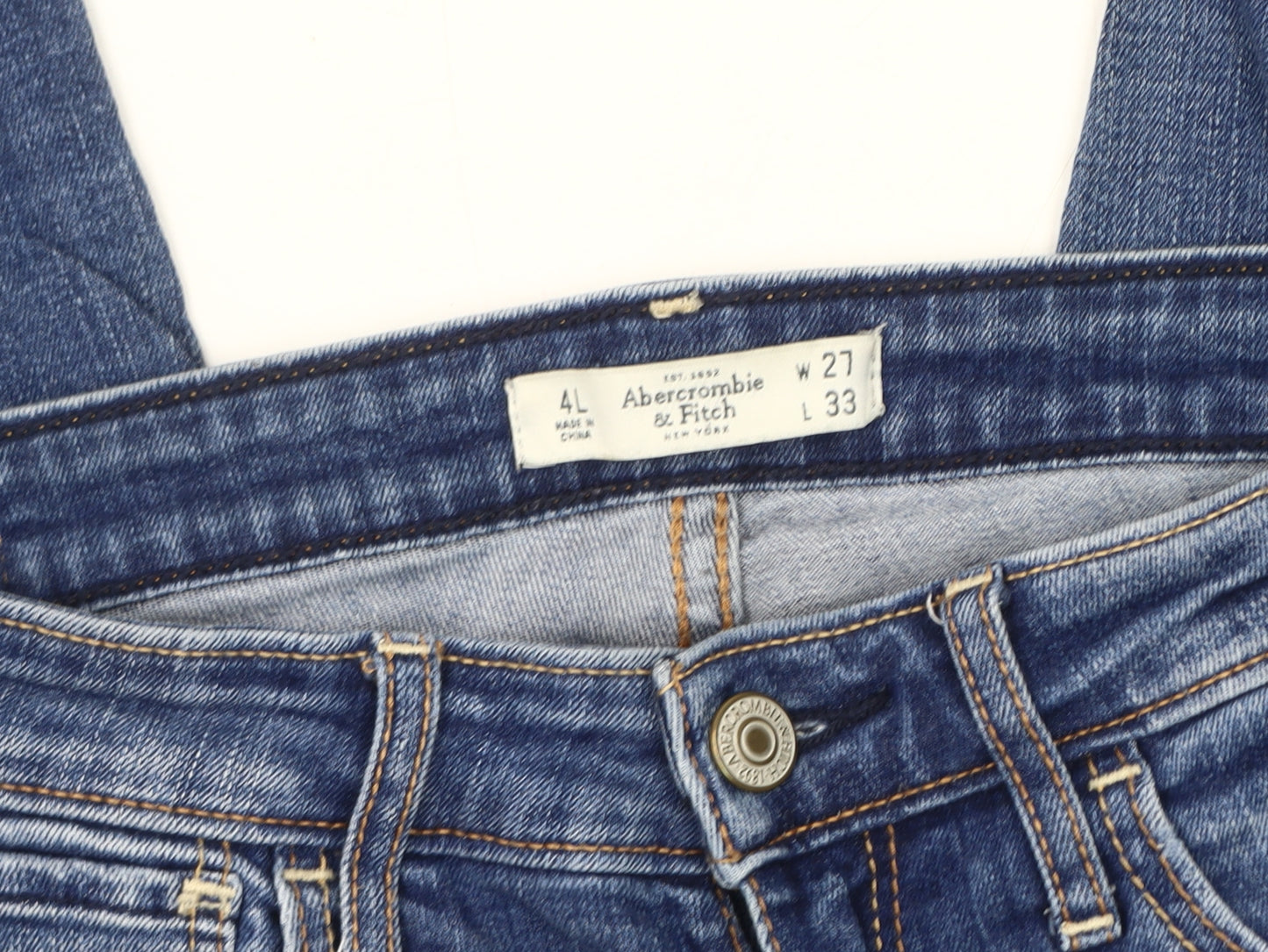 Abercrombie & Fitch Men's Blue Skinny Jeans 4L