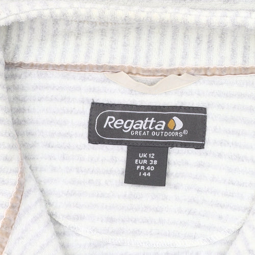 Regatta Women's Grey Striped Pullover Sweatshirt - Size 12