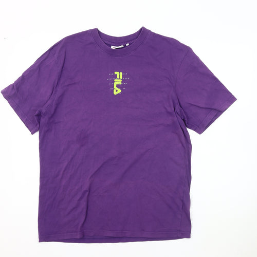 FILA Men's Purple Crew Neck T-Shirt - Size M