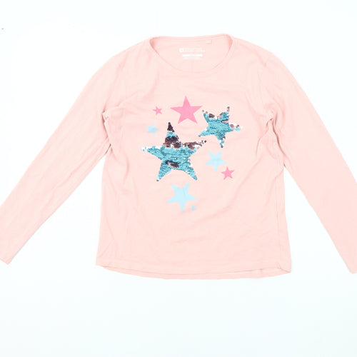 Mountain Warehouse Girls Pink Sequin Star Long Sleeve T-Shirt