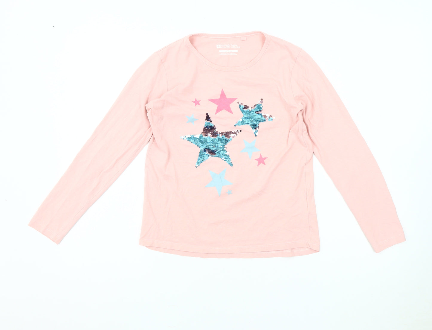 Mountain Warehouse Girls Pink Sequin Star Long Sleeve T-Shirt