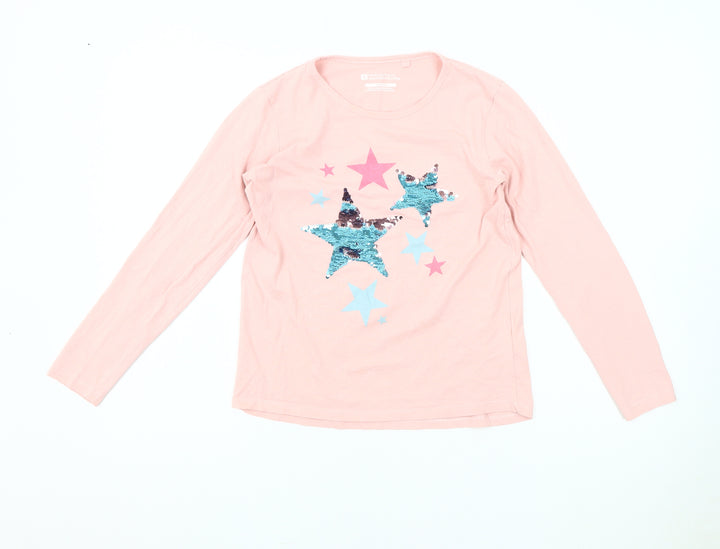 Mountain Warehouse Girls Pink Sequin Star Long Sleeve T-Shirt