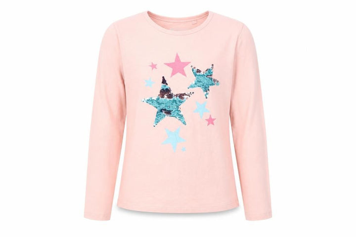 Mountain Warehouse Girls Pink Sequin Star Long Sleeve T-Shirt