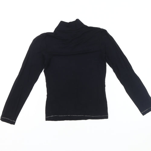 DKNY Girls Black Long Sleeve Top, Size 8, Mock Neck