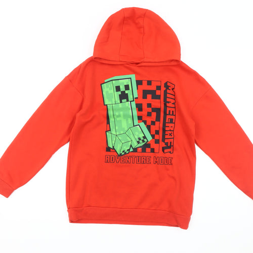 Minecraft Boys Red Hoodie 10-11 Yrs Graphic Adventure Mode