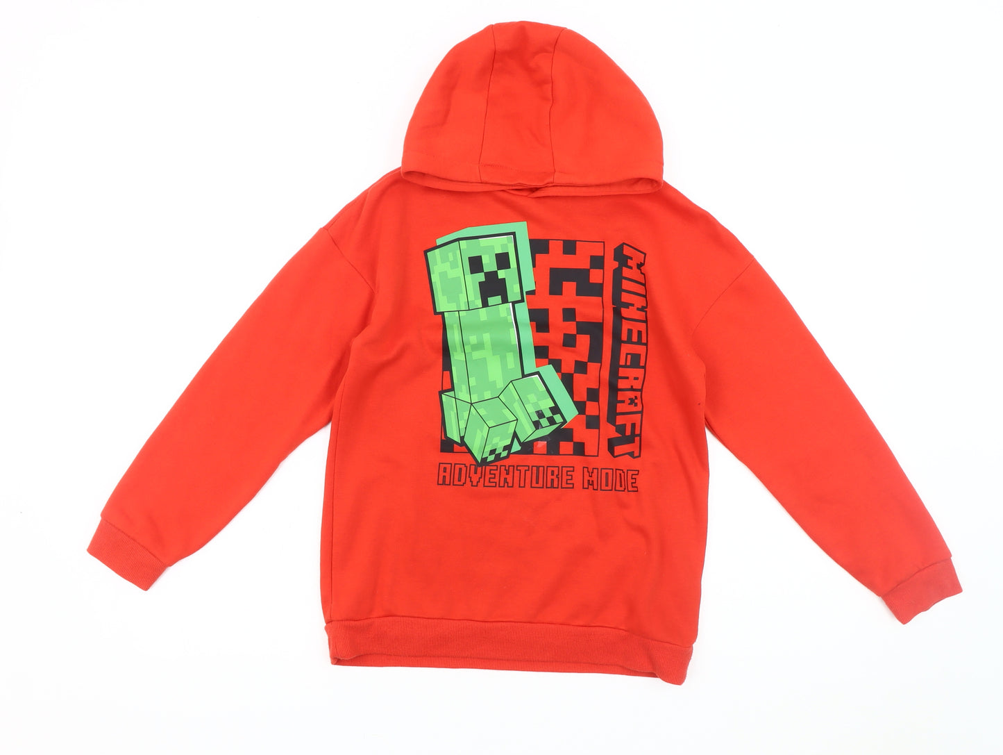 Minecraft Boys Red Hoodie 10-11 Yrs Graphic Adventure Mode