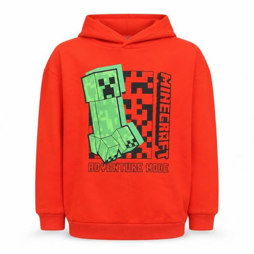 Minecraft Boys Red Hoodie 10-11 Yrs Graphic Adventure Mode